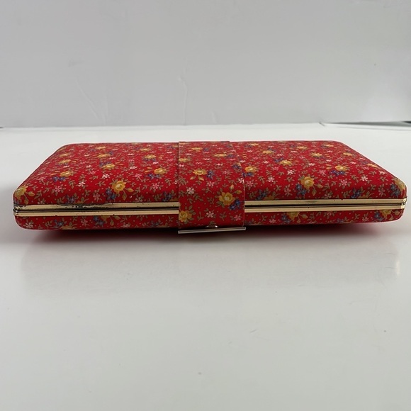 Jewelry Organizer Travel Case 1970’S Retro Red Floral - Picture 7 of 16